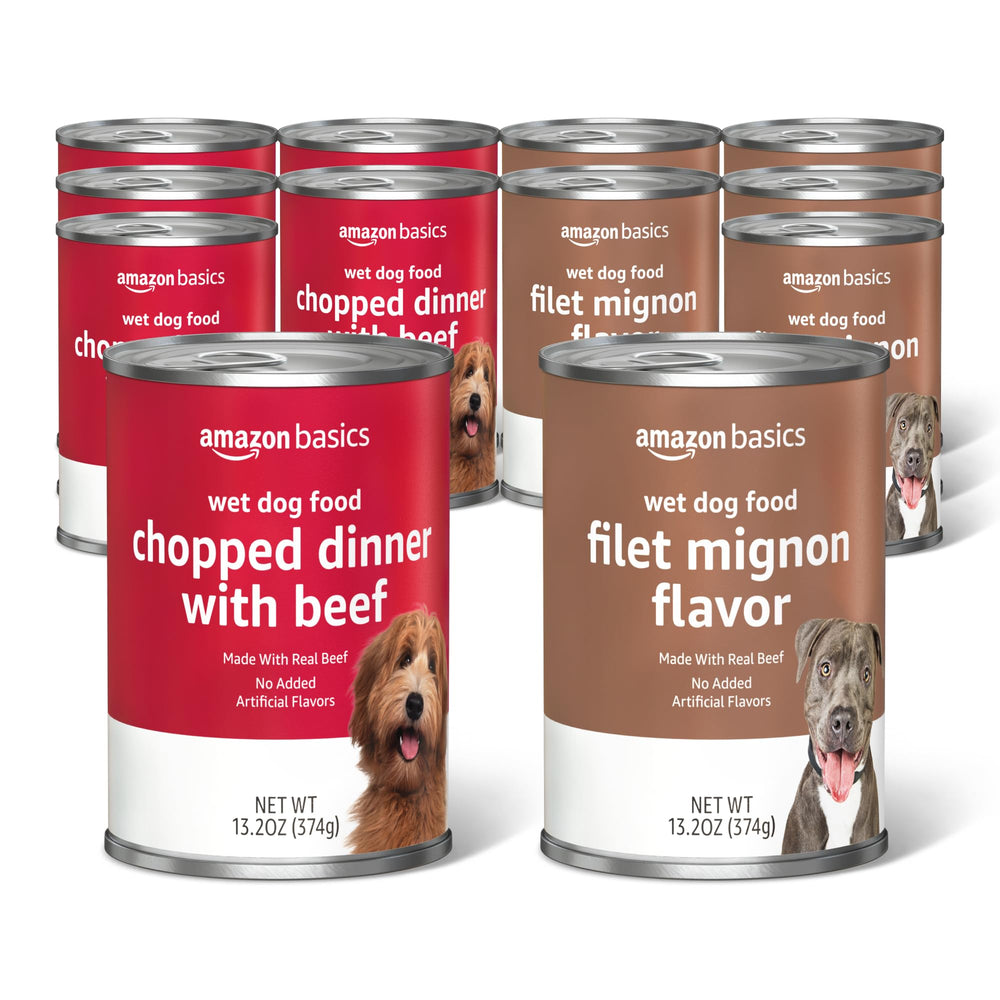 Amazon Basics comida húmeda para perro, pack 12 latas, conveniente para diario.