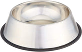 Cuenco Amazon Basics de acero inoxidable, duradero para comida y agua.