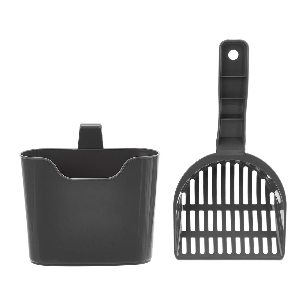 Amazon Basics Cucharón para arena de gato colgante, práctico almacenamiento junto a la caja