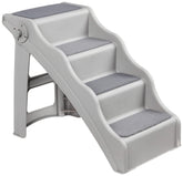 Amazon Basics escaleras plegables para mascotas en gris, fáciles de usar en muebles