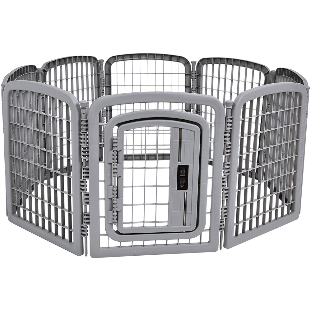 Amazon Basics jaula para perros de 8 paneles octagonal, uso interior y exterior seguro