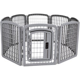 Amazon Basics jaula para perros de 8 paneles octagonal, uso interior y exterior seguro