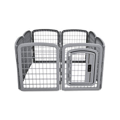 Amazon Basics jaula para perros 8 paneles octagonal, puerta con cierre para acceso seguro