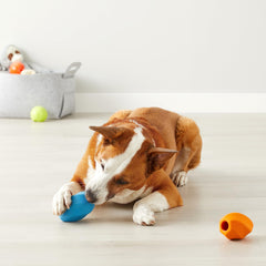 Amazon Basics Juguete dispensador de golosinas, goma natural, perros medianos, juego prolongado.