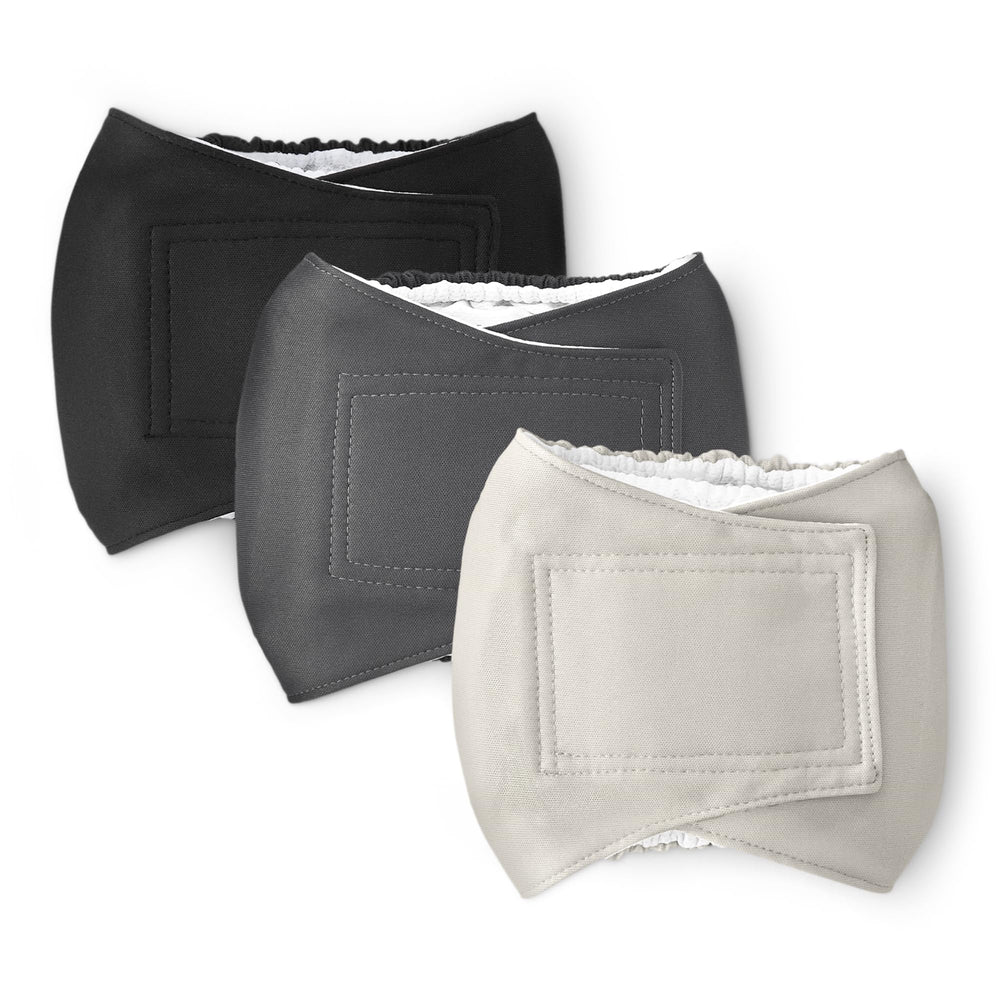 Pañales Amazon Basics para perro macho talla S, ajuste cómodo, conjunto de tres para uso diario.