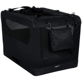 Amazon Basics transportín para perro plegable, vista frontal, ideal para viajes y paseos.