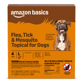 Amazon Basics tratamiento para perros grandes se aplica en la piel para controlar pulgas.