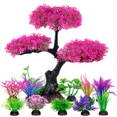 Ameliade árbol cerezo rosa para acuario aporta refugio y color vibrante.