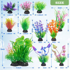 Ameliade plantas-artificiales-pequenas-2-pulgadas: ideal para rincones del acuario