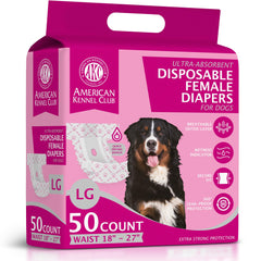 American Kennel Club pañal para perras con indicador de humedad para entrenamiento limpio.