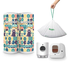 AMOGOGOPET bolsas 50-pack para caja de arena: capacidad extra para desechos