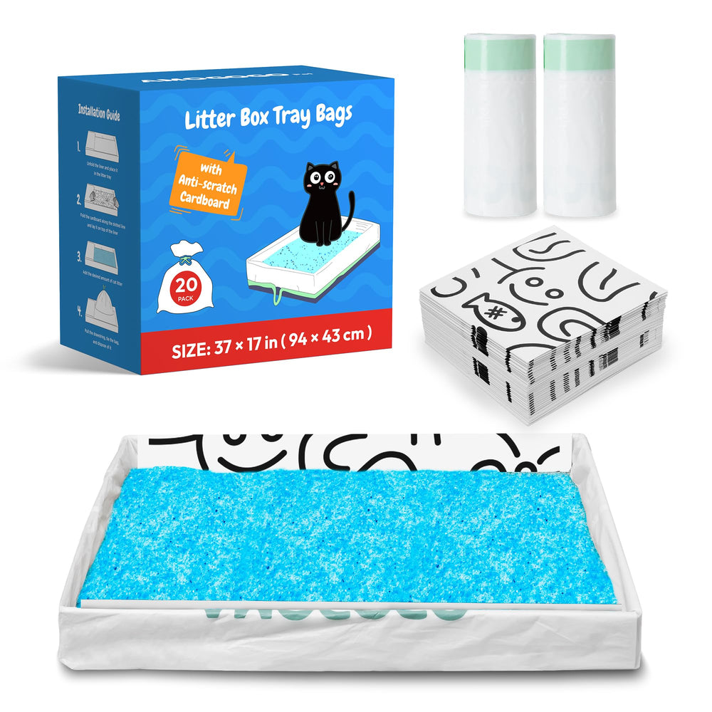 AMOGOGOPET bolsas arenero 20-pack compatibles Crystal para manejo limpio.