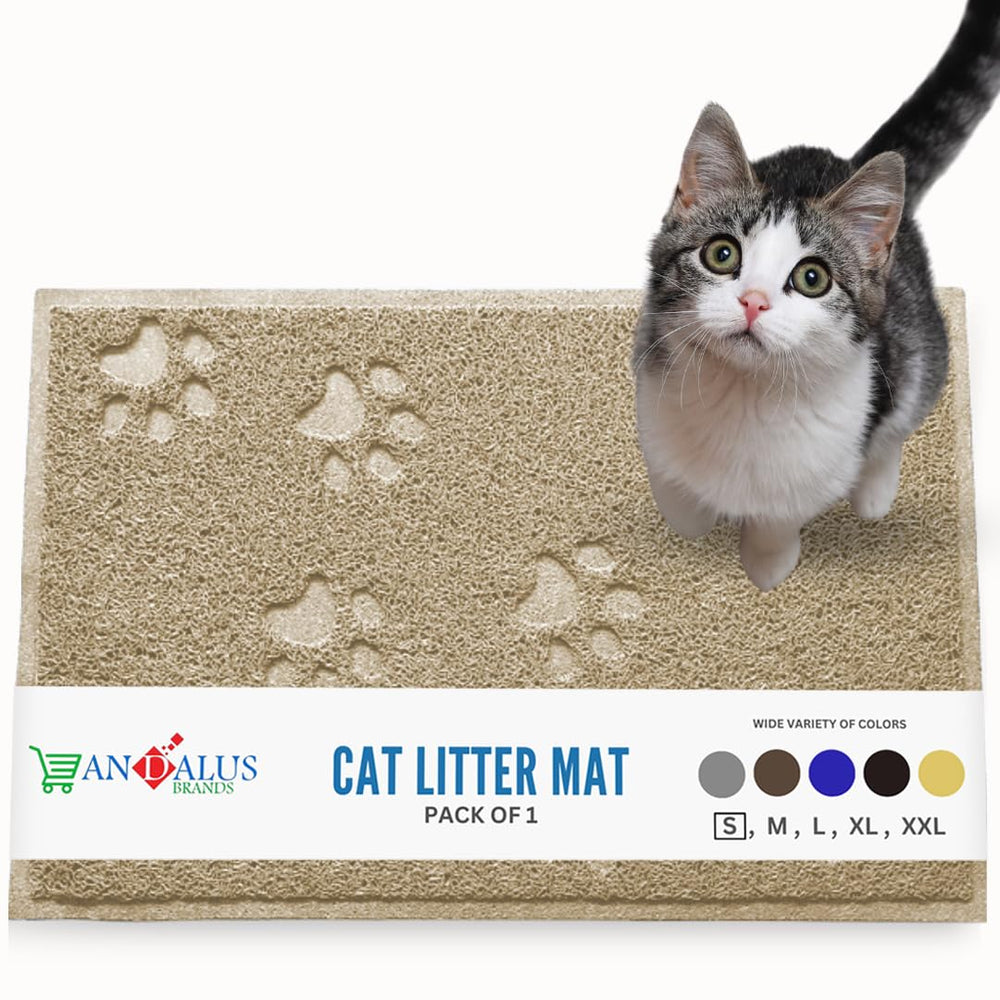Alfombrilla Andalus para caja de arena de gato, impermeable y antideslizante.