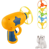 Andiker Cat Fetch Toy, lanzador de discos, estimula la curiosidad felina en interiores.