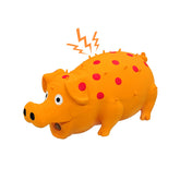 Andiker jouet cochon latex orange, couineur durable pour jeux autonomes.