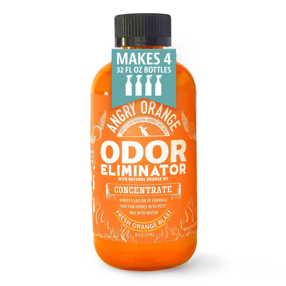 Angry Orange bote 8oz elimina olores de mascotas en casa.