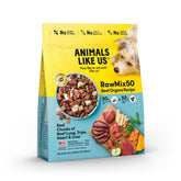 Animals Like Us RawMix50 vertido en bote para una alimentación práctica