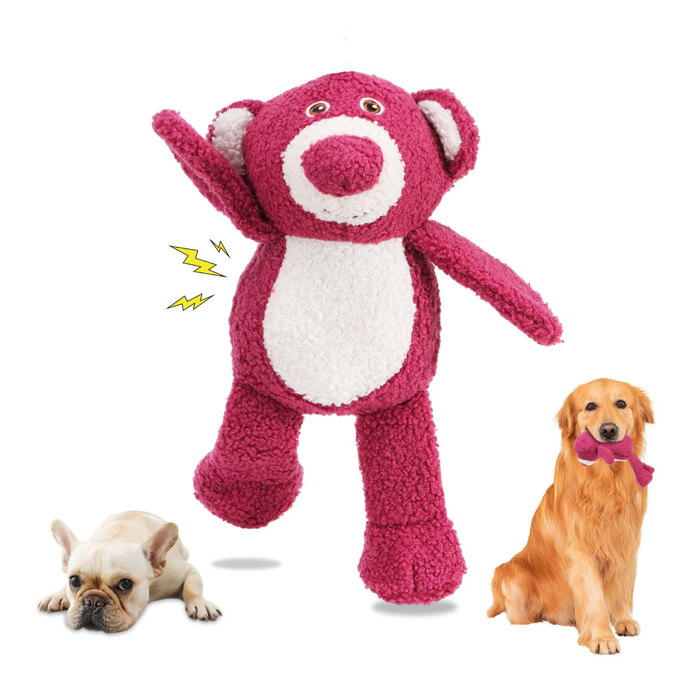 Ankinghor oso rosa de peluche con 3 capas, duradero para perros medianos y grandes.