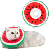 Collar cono ANWA para gato; ajuste cómodo para uso diario.