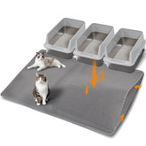 Anywish alfombra para caja de arena grande con dos capas atrapa la arena