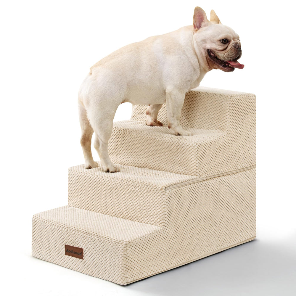 Aodisman escalera para perro 4 pasos sobre cama, facilita subir con seguridad
