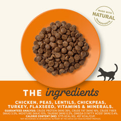 Applaws proteína alta, primer ingrediente, enfoque en gatos activos y vibrantes.