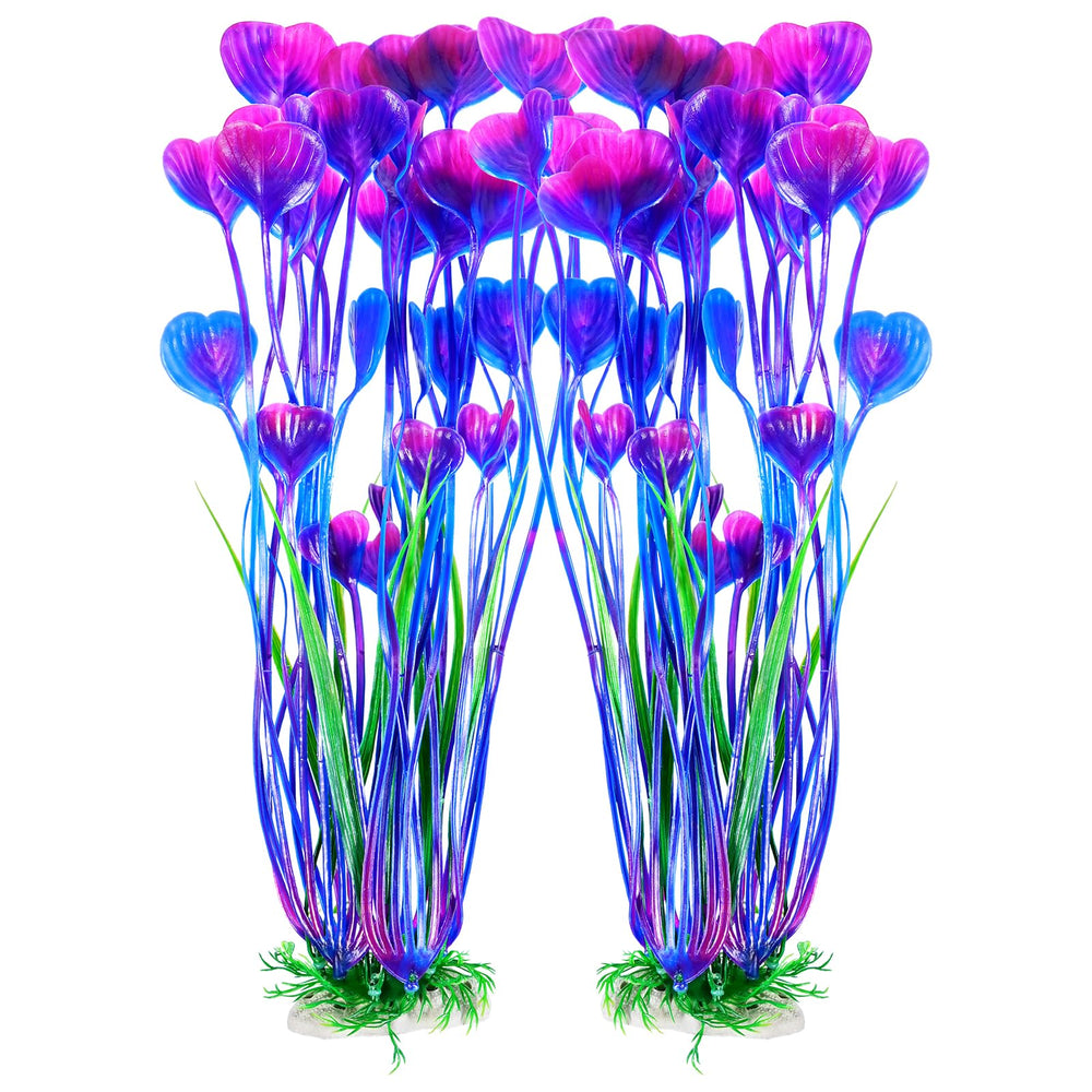 AQUANEAT plantas artificiales para acuario moradas de 15-5 pulgadas ofrecen color y atractivo visual