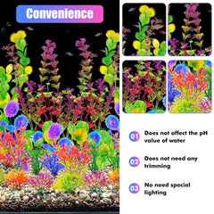 AQUANEAT plantas artificiales para acuario no requieren iluminación y permanecen bonitas