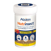 Pellets tropicales de Aqueon Nutrinsect en empaque, opción libre de pescado.