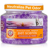 Arm & Hammer para Mascotas: bolas de gel lavanda que neutralizan olores de forma continua.