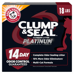 ARM & HAMMER Clump & Seal Platinum para gatos múltiples, control de olores de larga duración.
