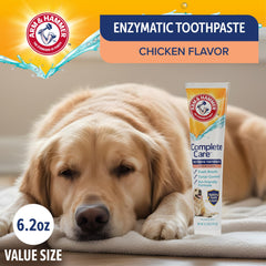 Pasta dental para perros Arm & Hammer sabor pollo facilita cepillado.