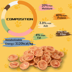ASMPET premio para entrenamiento canino, chips de pollo para motivación