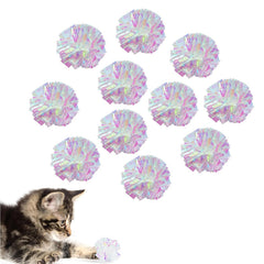 Pelotas crinkle sin tinte AUEAR, 2 pulgadas para juego interactivo del gato.