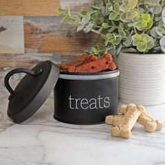 AuldHome contenedor para golosinas, negro elegante con tapa hermética ideal para la cocina