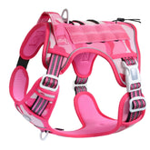 AUROTH arnés táctico rosa camuflaje, vista frontal, cómodo para paseos diarios.