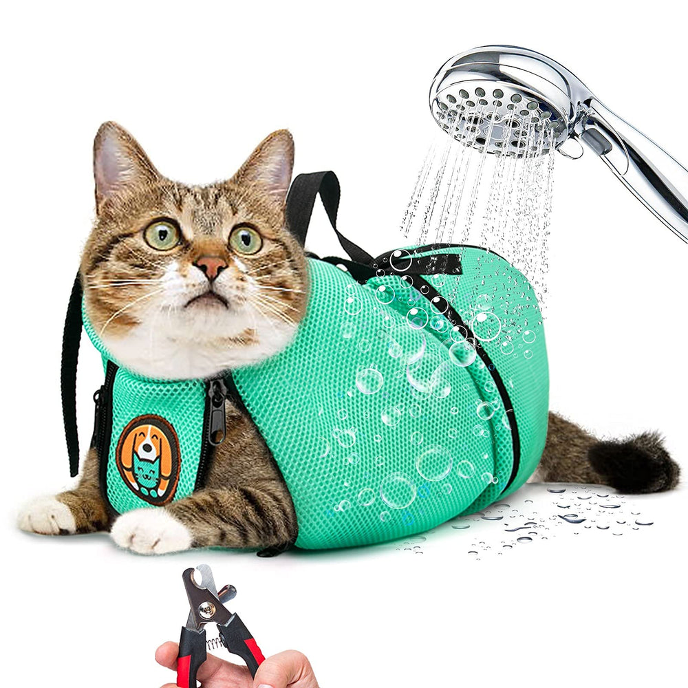 AWOOF bolsa de cuidado para gato con malla resistente para baño sin estrés