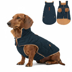 Chaqueta azuza impermeable para perro, vista frontal, protege contra lluvia