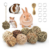 Bac-kitchen bolas de hierba para conejo, tamaño 2-4 pulgadas, masticación natural