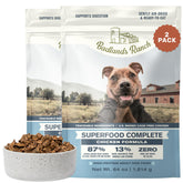 Badlands Ranch Superfood Complete pollo seco para perros, nutrición de alta proteína.