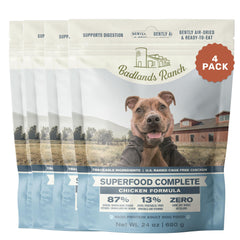 BADLANDS RANCH Superalimento completo con pollo, tazón de perro, nutrición diaria.