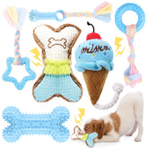 BAEJMJK mordedor hueso azul para perros pequeños, ayuda a limpiar dientes durante la masticación.