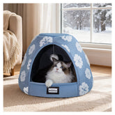 BALANCE cama para gatos interior con cueva de 19 pulgadas en azul