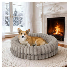 BALANCE cama rosquilla de 30 pulgadas; exterior suave y acogedor para perros.