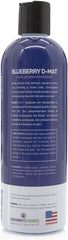 Bark2Basics Blueberry D-Mat, etiqueta clara, ingredientes naturales para el cuidado diario.