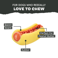 BarkBox Juguete de salchicha con cepillos dentales para cuidado durante la masticación.