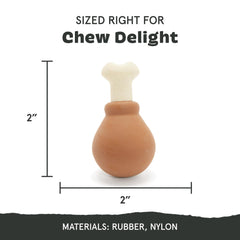 Barkbox Turkey Day Drumstick diseño único facilita el agarre y la manipulación