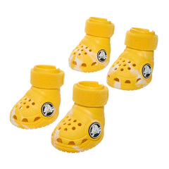 BarkBox zapato para perro crocs amarillo, protección ligera para paseos.