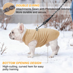 Veste polaire BEAUTYZOO pour chien moyen avec deux anneaux en D.
