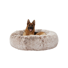 Bedfolks Cama Donut para Perro, vista frontal, refugio cómodo.